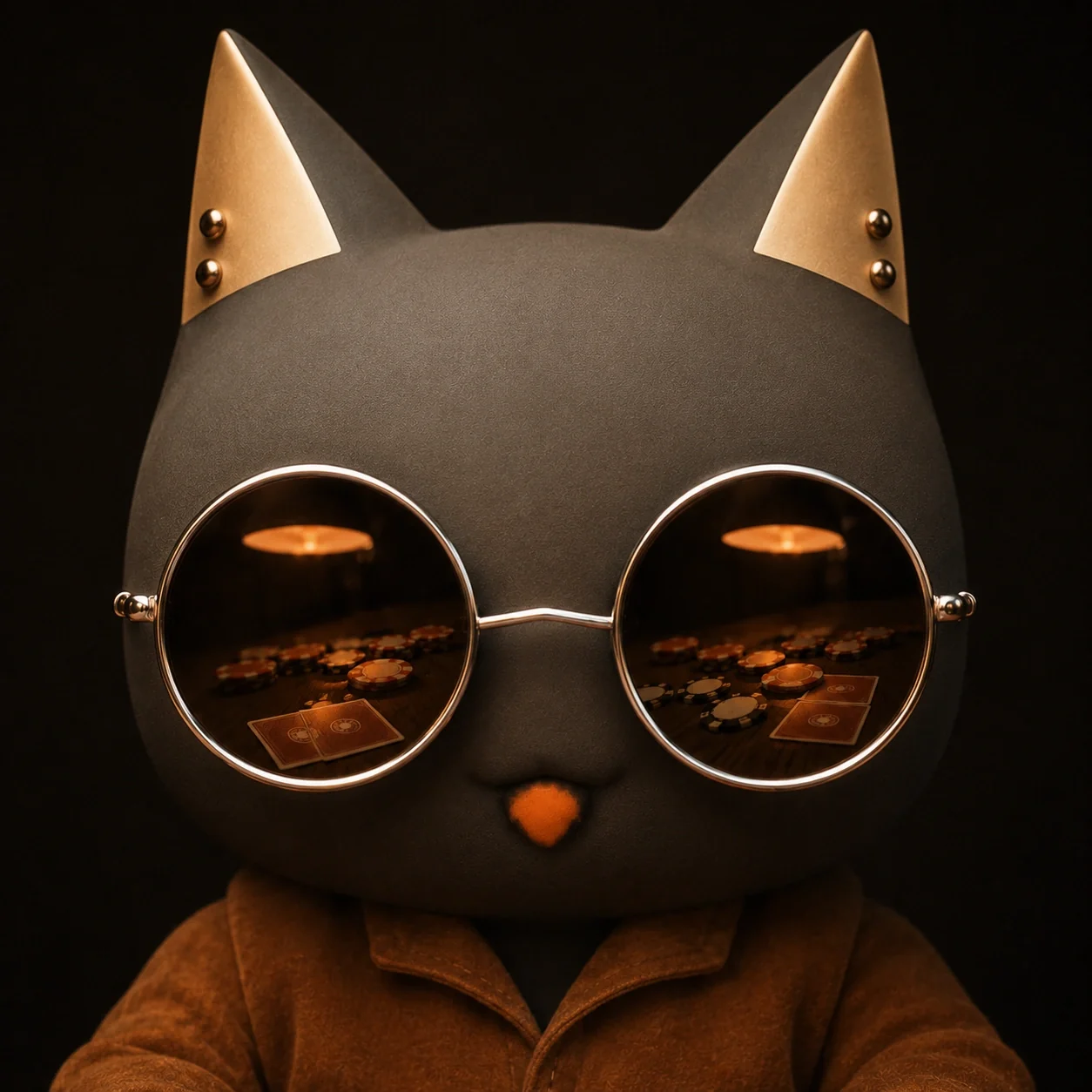 Gamble Cat at the table